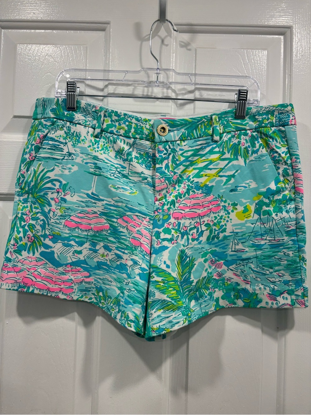 Lilly Pulitzer Gustava green and pink tropical 12